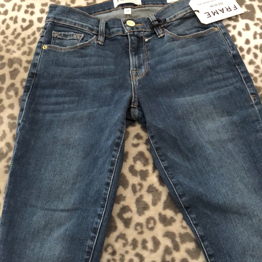 Frame Denim Le Skinny de Jeanne in Fillmore Blue Wash Size 24 - Picture 16 of 17